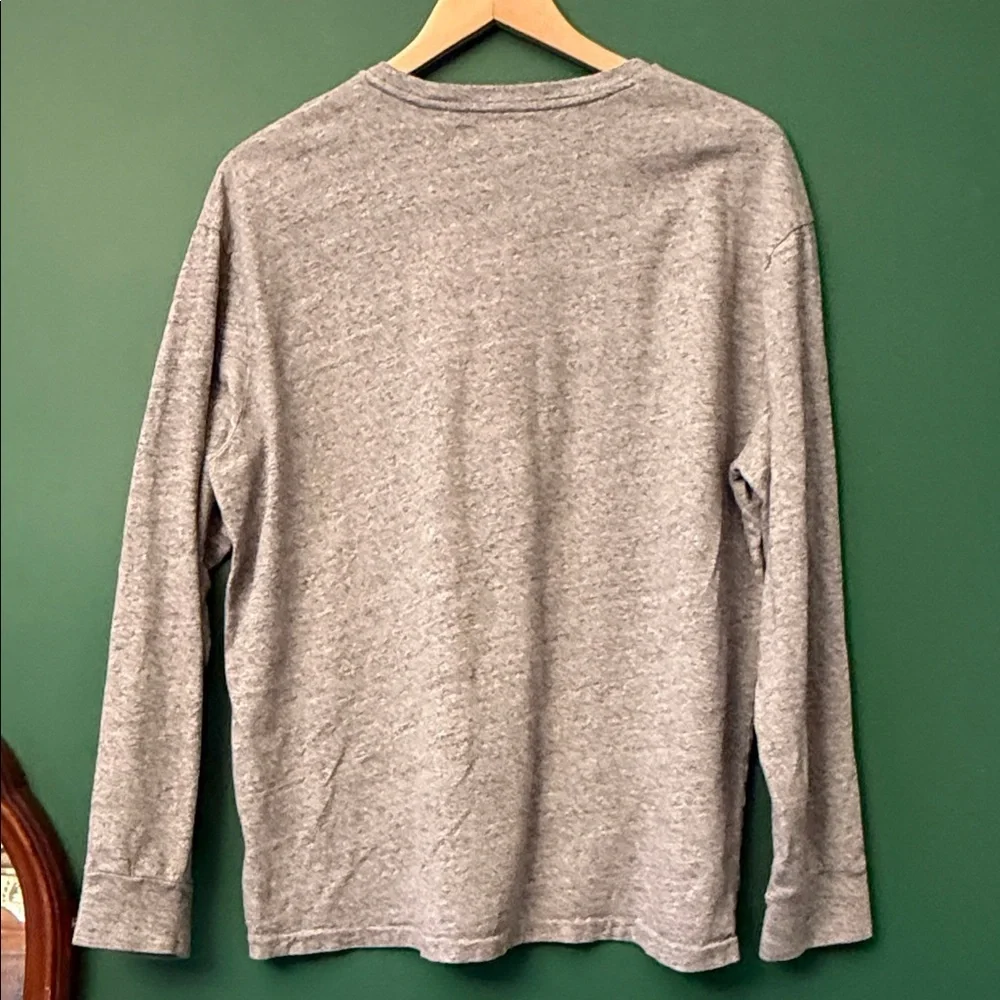 Polo by Ralph Lauren Gray Long-Sleeve Mens L Crewneck with Embroidered Pony